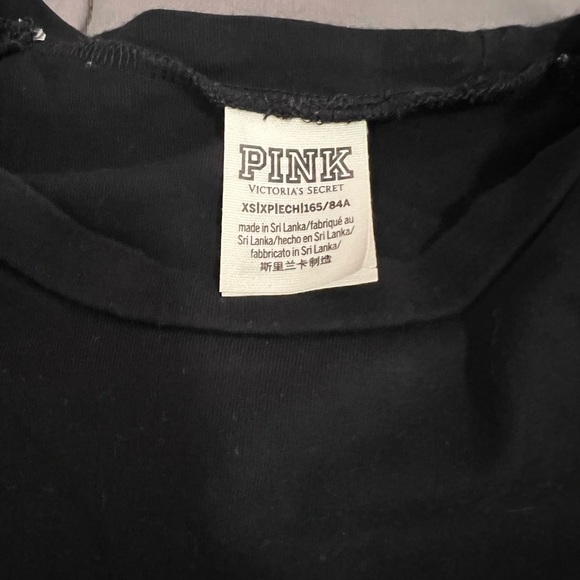 Victoria Secret PINK long sleeve XS black holiday shirt with silver sequins - Picture 3 of 4